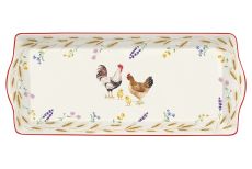 Блюдо, 35х15 см, фарфор P, молочное, прямоугольное, Куры, Country Life, 62934