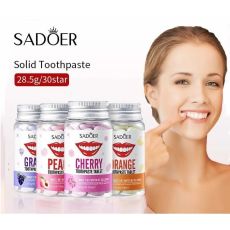 SADOER Отбеливающая зубная паста в таблетках с пробиотиком, 30 таблеток Арт.: 2662 Отбеливающая зубная паста в таблетках - это инновационный продукт, который предназначен для тщательного ухода за поло