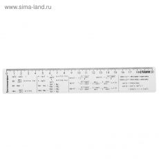 3034847 Линейка справочная 20 см «Тригонометрия», бесцветная