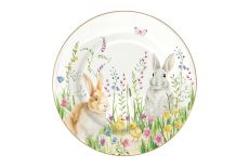 Тарелка закусочная, 19 см, фарфор P, белая, Кролики и цыплята, Happy Easter, 62784