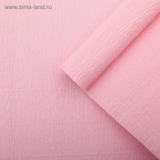 3779446 Креп для цветов простой, цвет светло-розовый, 0,5 х 2,5 м