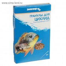 2085141 Корм для рыб "ЗООМИР Гранулы для цихлид" плавающие гранулы, коробка, 30 г