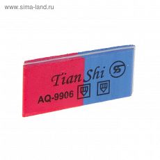 ЦЕНА ЗА 6 ШТ! 540520 Ластик комбинированный Tian Shi, скошенный, красный/синий