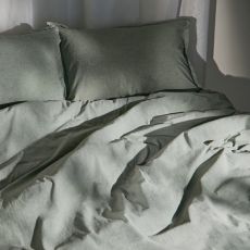 ЦЕНА ЗА 3 ШТ! Простыня евро SL Home «Деним», 245×260 см, оливковая, жатый хлопок
