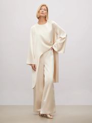 Брюки широкого кроя, D360/nude
