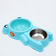 Миска медленное кормление фигурная с металлической чашей 31 х 19 х 5.5 см, микс цветов 7414637