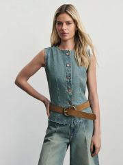 ZR2506092328-102 жилет джинсовый женский голубой индиго ZARINA