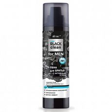 028031 Vitex BLACK CLEAN for MEN. Пена для бритья 3-в-1 с активным углём, 250мл