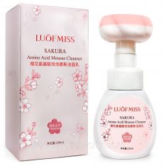Очищающий мусс-пенка для умывания с аминокислотами luofmiss sakura, 230 мл