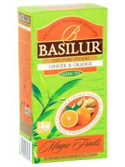 Чай зеленый Basilur Волшебные фрукты «Имбирь и Апельсин», 25 пак