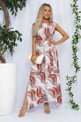 521357 LT Collection Платье бело-бордовый