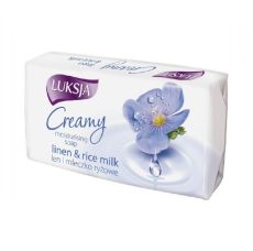 97710 Luksja Creamy Мыло туалетное «Лён и рисовое молочко», 90г