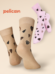 UEGL3363(2) Носки детские Розовый/песочный(37/34) Pelican
