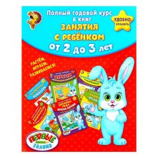 1315972 Обучающие книги «Полный годовой курс. Серия от 2 до 3 лет», 6 книг по 16 стр., в папке