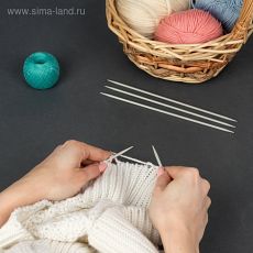 744701 Спицы для вязания, чулочные, с тефлоновым покрытием, d = 3,5 мм, 20 см, 5 шт