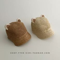 Детская соломенная шляпа с ушками