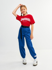 20230160019 Брюки детские для девочек Boneless синий ACOOLA Kids