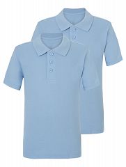 Light Blue Slim Fit School Polo Shirt 2 Pack