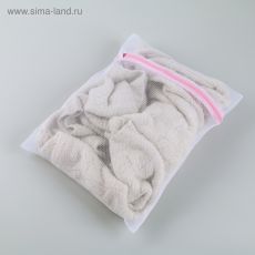 558231 Мешок для стирки белья Доляна, 30×40 см, мелкая сетка, цвет белый