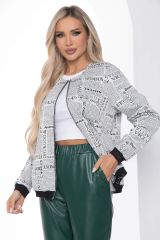 Б10045 Бомбер LADY TAIGA Черно-белый