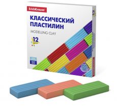 Пластилин 12 цветов, 192 г, ErichKrause, в картонной упаковке 4716443