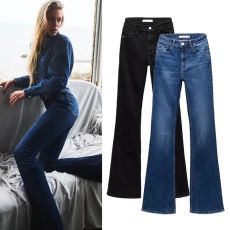 Узкие прямые расклешенные джинсы ZARA с высокой талией
