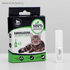 3851165 Биокапли "ПИЖОН Premium" для котят и кошек от блох и клещей, 1х1мл