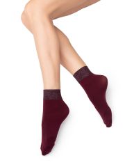 calz. MICRO LUREX 70 носки (люрекс по резинке) Minimi Носки Bordo/Oro (Бордовый)