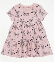 Disney Dalmatians Pink Heart Tiered Dress