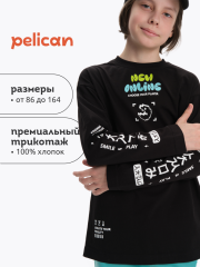 BFJ3369 Джемпер для мальчиков Черный(49) Pelican