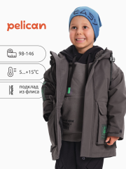 BZRM3371 Плащ для мальчиков Графит(62) Pelican