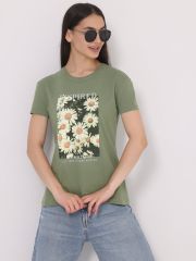 459066 Апрель Футболка оливковый