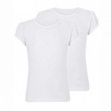 Girls White Crew Neck School T-Shirt 2 Pack