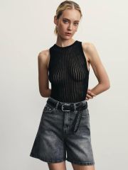 ZR2505092316-108 шорты джинсовые женские серый деним ZARINA