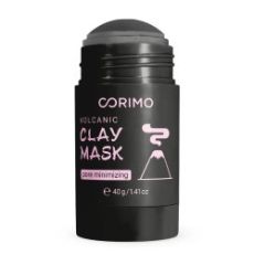 6655 Черная глин. м. д/лица в стике С ВУЛК. ПЕПЛОМ И ЦИНКОМ, 40 г Corimo