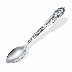 Ложка из серебра штампованая частично черненая