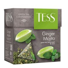 Чай Тесс Ginger Mojito зелёный аромат. 1,8 г х 20 пирам
