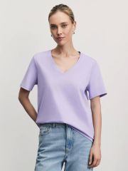 W_V-NECK3-87 футболка женская лаванда ZARINA
