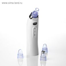 4310573 Массажёр для лица LuazON LEM-39, вакуумный, 4 насадки, АКБ, белый