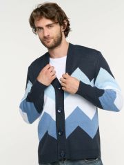 Кардиган мужской 9232-90001 т.джинс/зимнее утро/белый/жемчужно-голубой NEWVAY