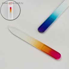 3941109 Пилка стеклянная для ногтей «Радуга», 9 см, цвет МИКС