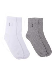 Комплект носков (2 пары) для мальчика и для девочки серый//белый Orby
