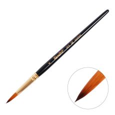 1767192 Кисть Roubloff Синтетика имитация колонка серия 1S15 № 6 ручка короткая черная матовая/ желтая обойма