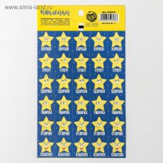 ЦЕНА ЗА 20 НАБОРОВ! 3252618 Наклейки–оценки «Ты звёздочка», 10,5 × 18 см