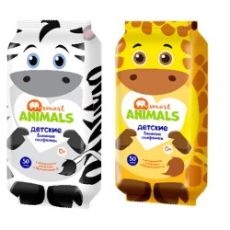 Детские Smart Animals влажные салф. 50шт (2752) Авангард