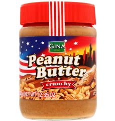 Арахисовая паста с кусочками арахиса, Gina Peanut butter crunchy 350 гр
