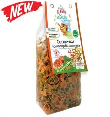 ГУРМАЙОР Макароны Сердечки Триколор без глютена Pasta la Bella Baby 250г