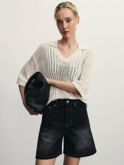 ZR2505092316-109 шорты джинсовые женские темно-серый деним ZARINA