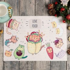 6851502 Новогодняя салфетка на стол Love food ПВХ, 40х29 см