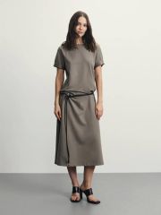 ZR2505012907-69 платье женское тауп принт ZARINA